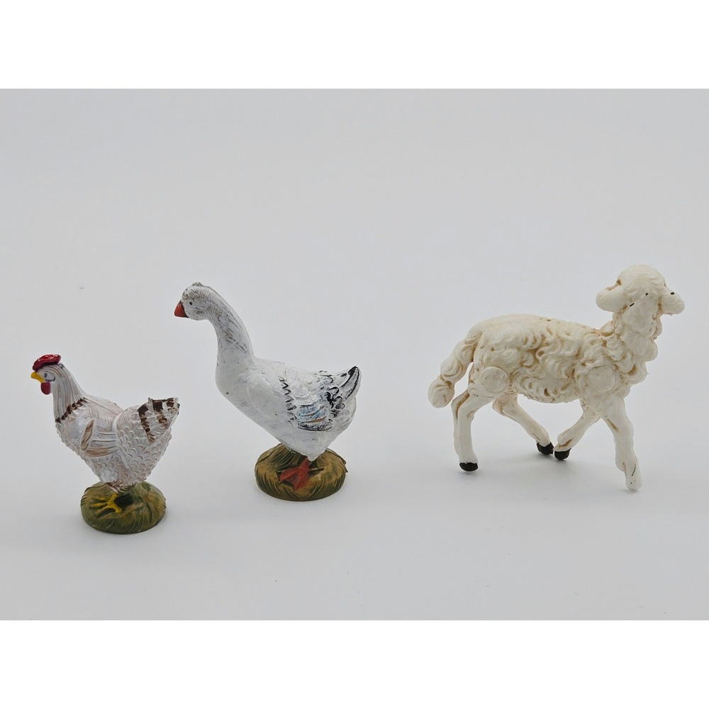 Vintage Fontanini Nativity "Bethlehem Birds" Set of 2 Plus Lamb Hand Painted - Picture 2 of 4